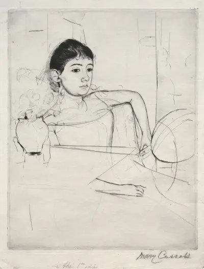Mimi as a Brunette av Mary Cassatt