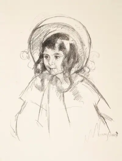 Sara Wearing Her Bonnet and Coat av Mary Cassatt