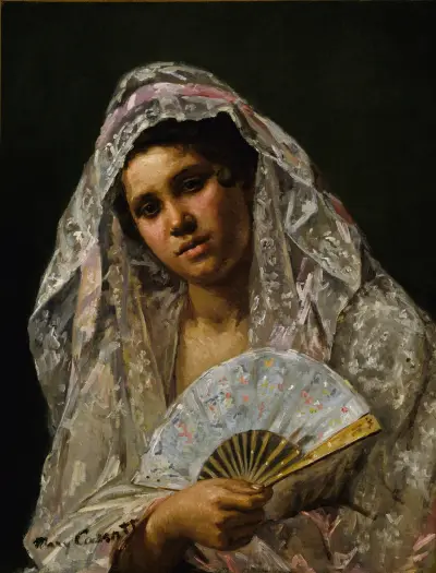 Spanish Dancer Wearing a Lace Mantilla av Mary Cassatt
