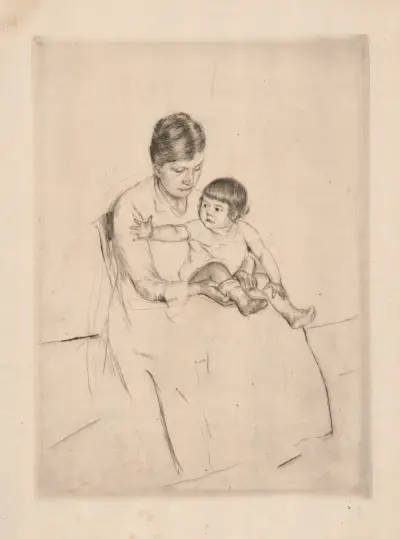 The stocking av Mary Cassatt