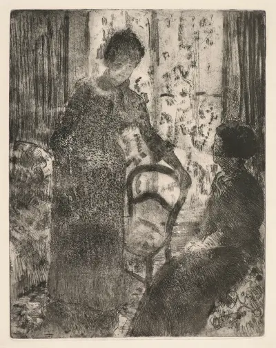 THE VISITOR av Mary Cassatt