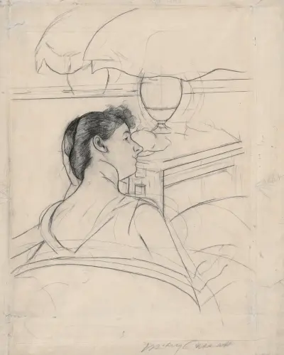 Kobieta i lampa, Mary Cassatt