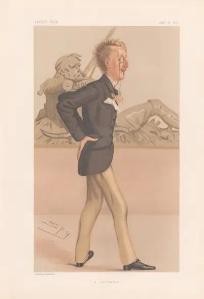 Artists. ‘a Sculpture’. Lord Ronld Charles Sutherland Levenson Gower. 18 August 1877 av Leslie Matthew Ward