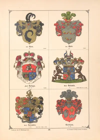 Baltisches Wappenbuch Pl.033 av Adolf Matthias Hildebrandt