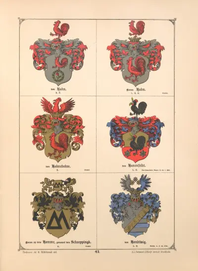Baltisches Wappenbuch Pl.036 av Adolf Matthias Hildebrandt