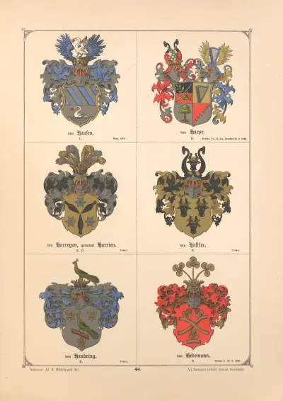 Baltisches Wappenbuch Pl.037 av Adolf Matthias Hildebrandt