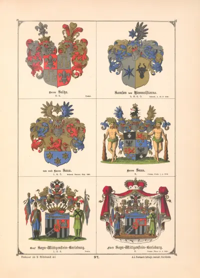 Baltisches Wappenbuch Pl.088 av Adolf Matthias Hildebrandt