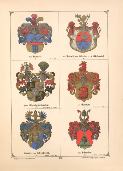 Baltisches Wappenbuch Pl.091 av Adolf Matthias Hildebrandt