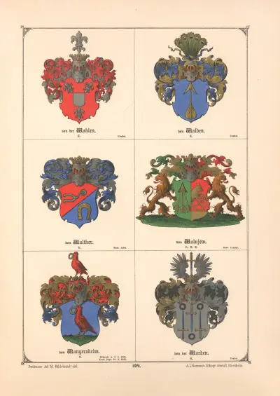 Baltisches Wappenbuch Pl.111 av Adolf Matthias Hildebrandt