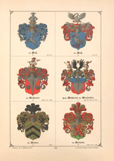 Baltisches Wappenbuch Pl.113 av Adolf Matthias Hildebrandt