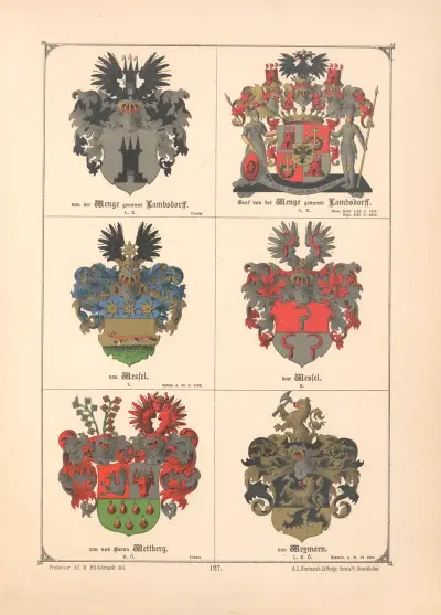 Baltisches Wappenbuch Pl.114 av Adolf Matthias Hildebrandt