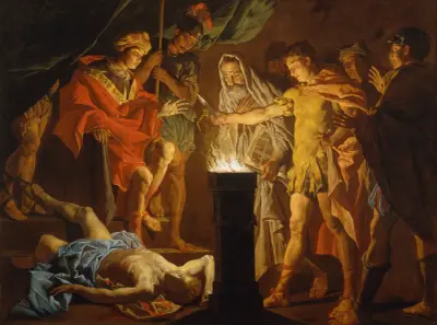Mucius Scaevola in the presence of Lars Porsenna av Matthias Stom