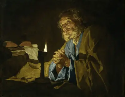 Saint Peter in prayer av Matthias Stom