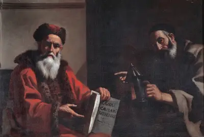 Diogenes and Plato av Mattia Preti