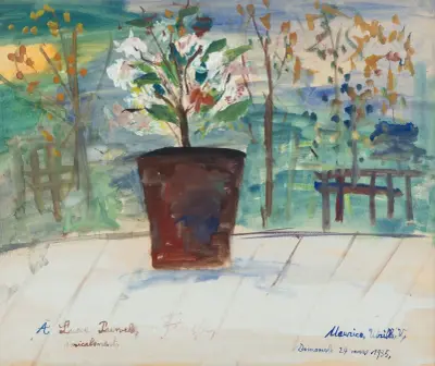 Květináč na pozadí krajiny, Maurice Utrillo