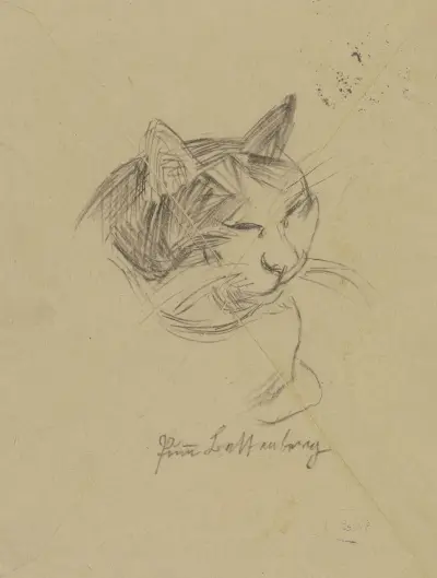 A cat’s head av Max Beckmann