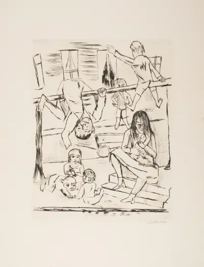 Children Playing av Max Beckmann