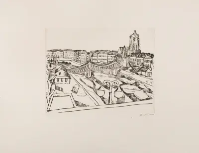 City View with ‘Eiserner Steg’, 1923 – nr 2 av Max Beckmann