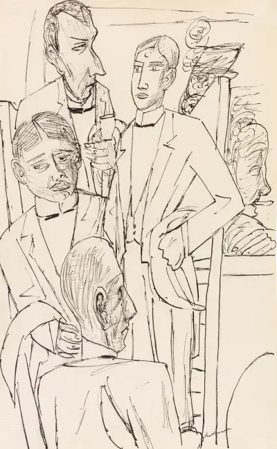 Die großen Kellner av Max Beckmann