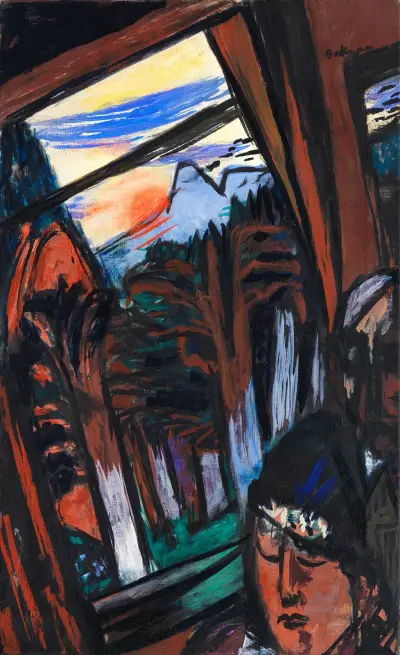 Drahtseilbahn in Baden-Baden (Bergbahn in Colorado) av Max Beckmann