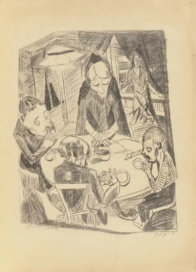 Hunger, 1919 – nr 1 av Max Beckmann