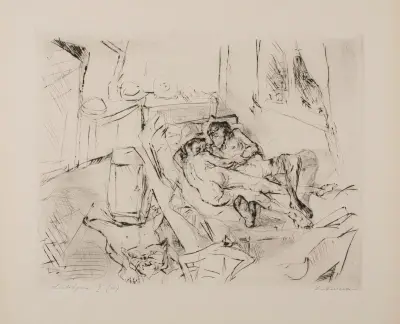 Milenci I, list 4 z portfolia „Faces“, Max Beckmann