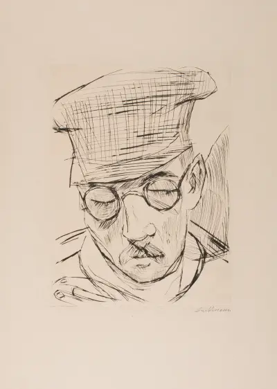 Man with Cap and Glasses av Max Beckmann