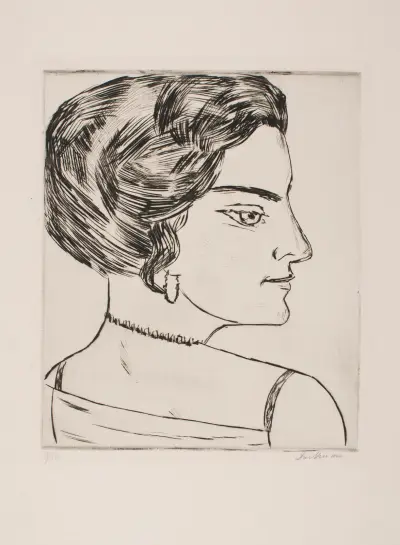 Naila in Profile (Portrait of ‘Frau H. M.’) av Max Beckmann