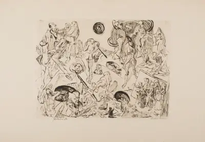 Resurrection, plate 12 from the portfolio ‘Faces’ av Max Beckmann