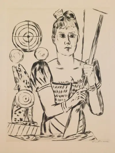 Střelnice, list 4 z portfolia „Výroční trh“, Max Beckmann
