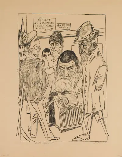 Žebráci, list 7 ze série „Cesta do Berlína 1922“, Max Beckmann