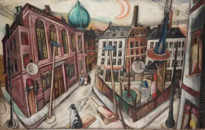 The Synagogue in Frankfurt am Main av Max Beckmann