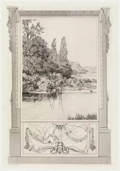 Narcissus und Echo II (Rettungen Ovidischer Opfer, Opus II, Blatt 8) av Max Klinger