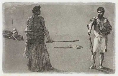 Schluss (Satyre ; Beschluss) (Rettungen Ovidischer Opfer, Opus II, Blatt 13) av Max Klinger