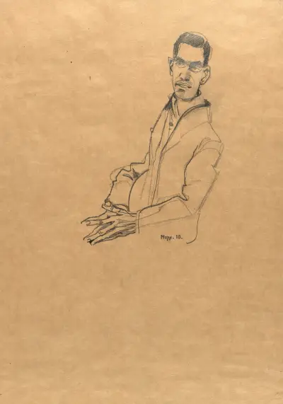Bildnis eines Mannes in Halbfigur, Max Oppenheimer