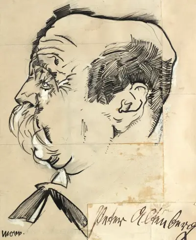 Porträt Peter Altenberg, Max Oppenheimer
