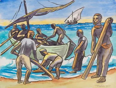 Ausfahrt zum Fischfang av Hermann Max Pechstein