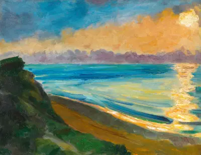 Klify i odbicie słońca, Hermann Max Pechstein