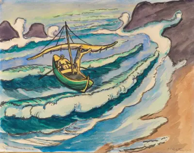 Fischerleben Monterosso von Hermann Max Pechstein
