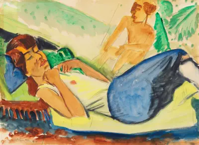 Odpoczywająca dziewczyna, Hermann Max Pechstein