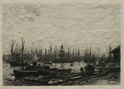 In the Bordeaux Harbor av Maxime Lalanne