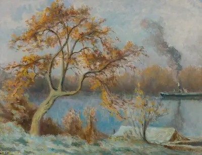 Die Ufer der Seine im Frühling von Maximilien Luce