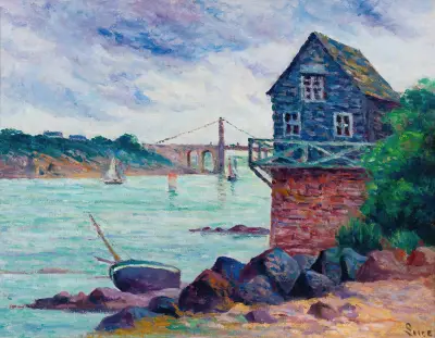 Lézardrieux, die Hängebrücke von Maximilien Luce