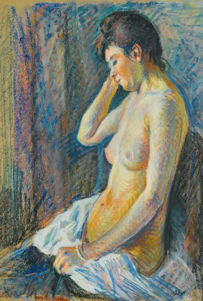 Nu Assis von Maximilien Luce