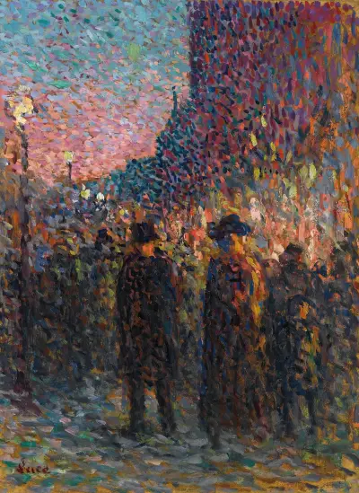Paris, die Boulevards, die Nacht von Maximilien Luce