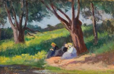 Unter dem Baum in Rolleboise von Maximilien Luce