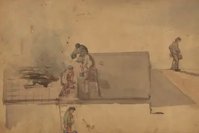 A Fire at Pomfret av James Abbott McNeill Whistler