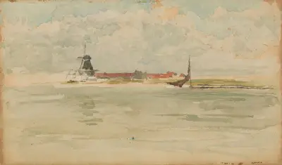 A Little Red Note–Dordrecht av James Abbott McNeill Whistler