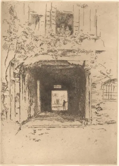 Dveře s popínavou rostlinou, James Abbott McNeill Whistler