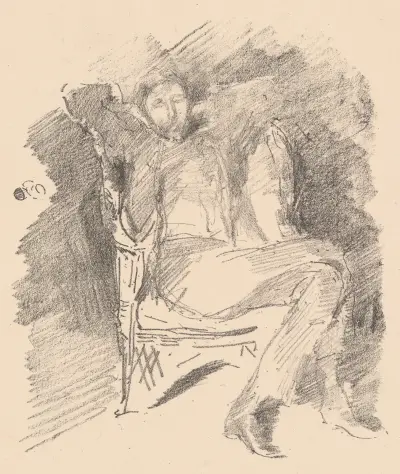 Firelight; Joseph Pennell (No. 1) av James Abbott McNeill Whistler